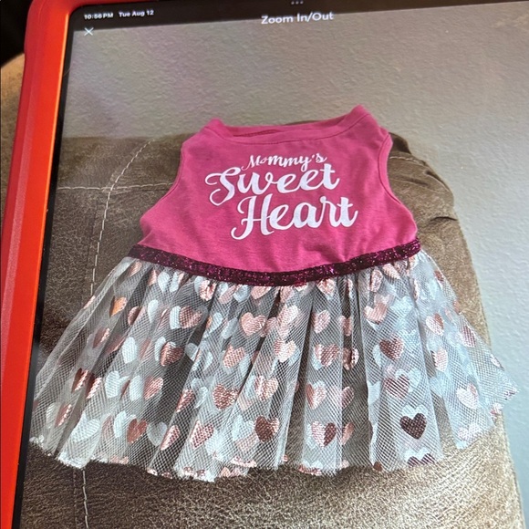 Sweetheart Dog Dress Set - Red and Pink - Picture 3 of 6